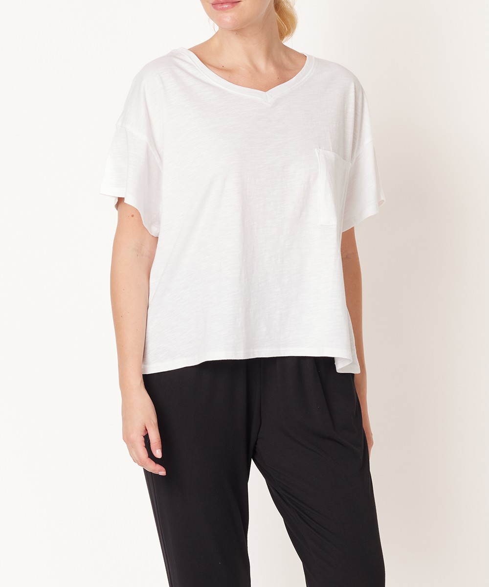 Genderless V Neck Crop T